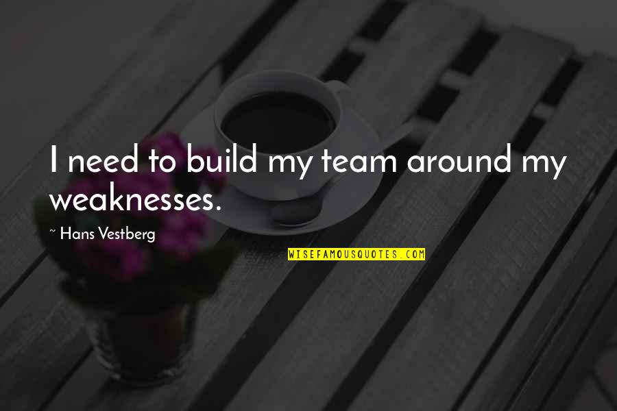 Goddess Josephine Angelini Quotes By Hans Vestberg: I need to build my team around my