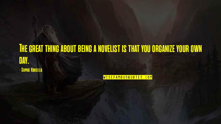 Godels Proof Quotes By Sophie Kinsella: The great thing about being a novelist is