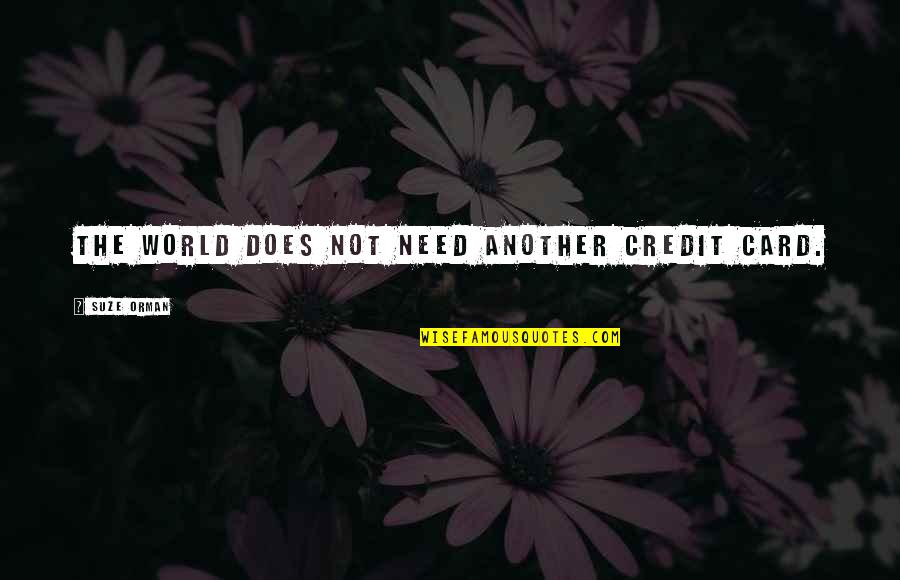 Godfather Ii Fredo Quotes By Suze Orman: The world does not need another credit card.