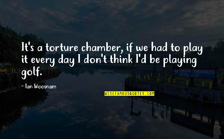 Godfrey Bloom Quotes By Ian Woosnam: It's a torture chamber, if we had to