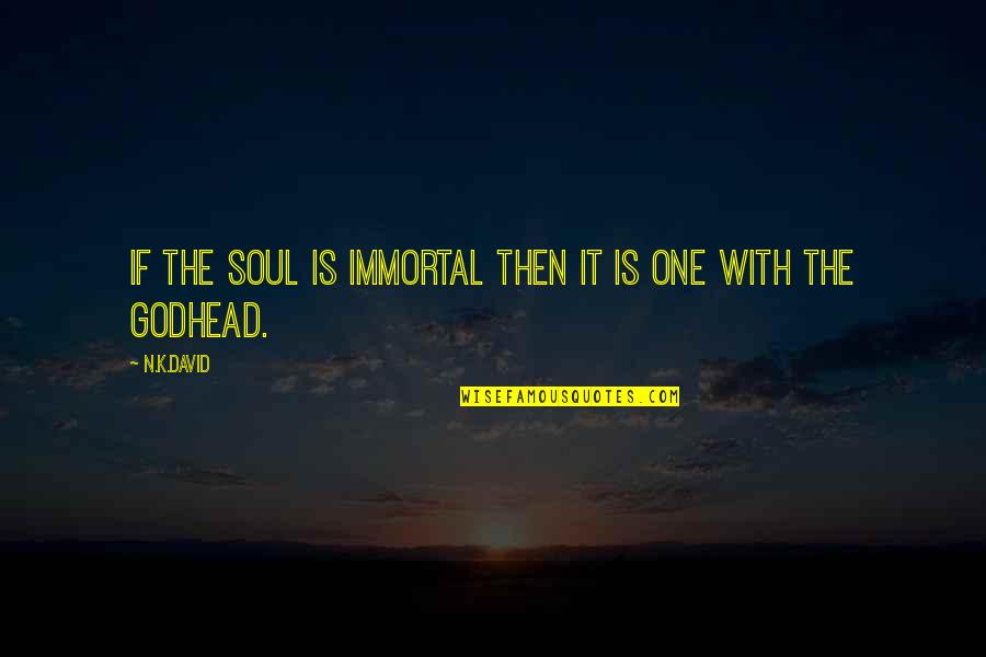 Godhead Quotes By N.K.David: If the soul is immortal then it is