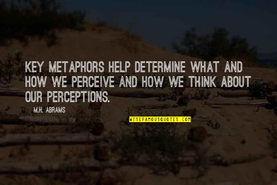 Godparent To Godchild Quotes By M.H. Abrams: Key metaphors help determine what and how we