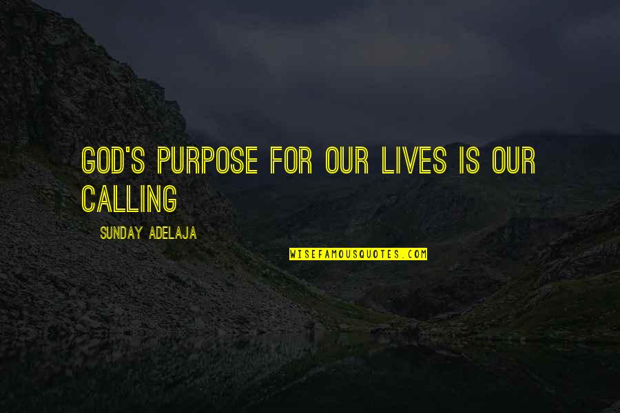 God's Blessing Quotes By Sunday Adelaja: God's purpose for our lives is our calling