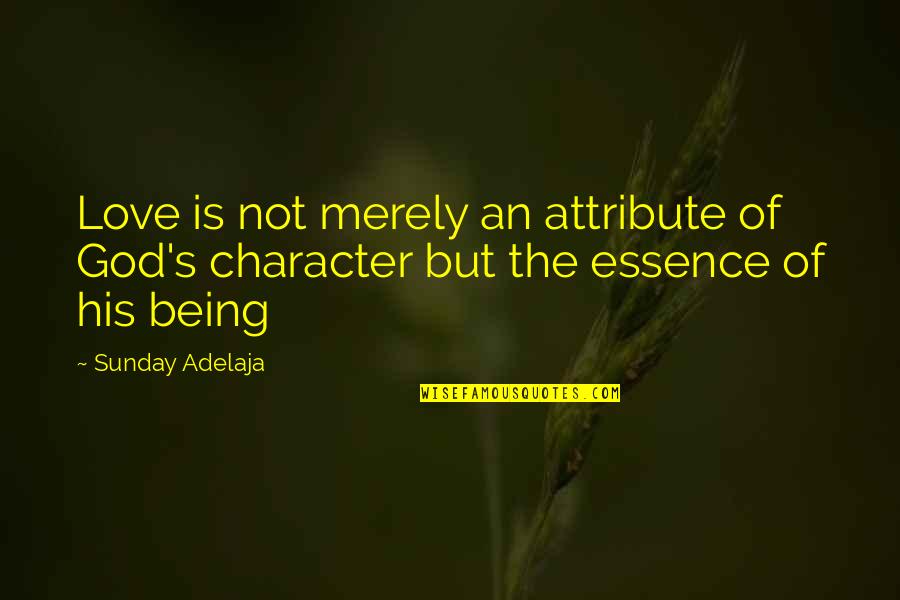 God's Character Quotes By Sunday Adelaja: Love is not merely an attribute of God's