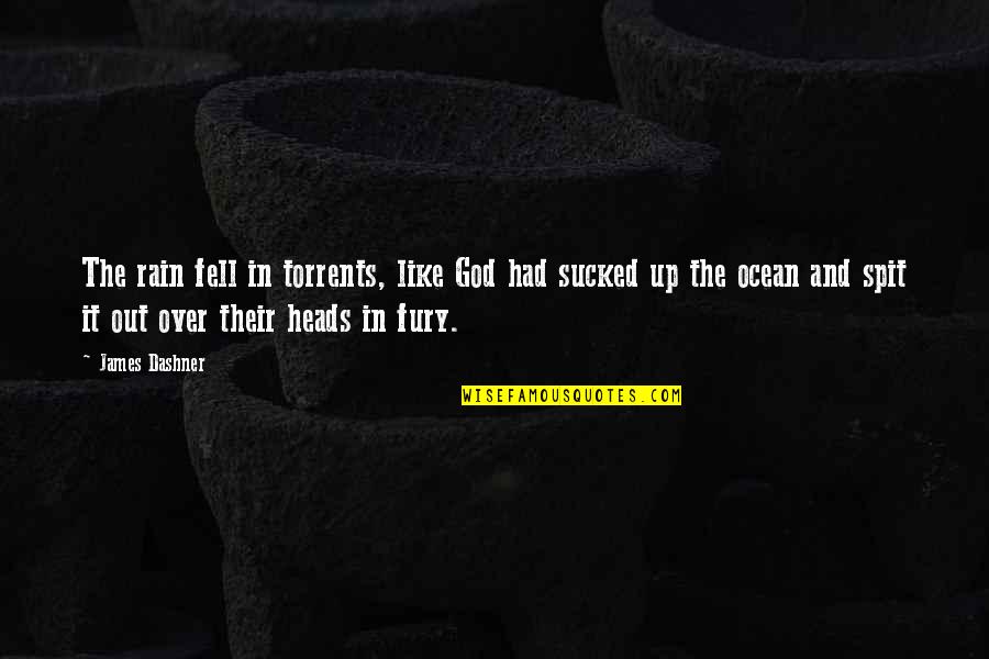 God's Fury Quotes By James Dashner: The rain fell in torrents, like God had