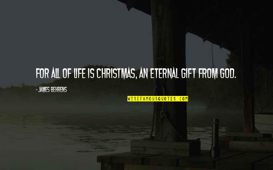 God's Gift Of Life Quotes By James Behrens: For all of life is Christmas, an eternal
