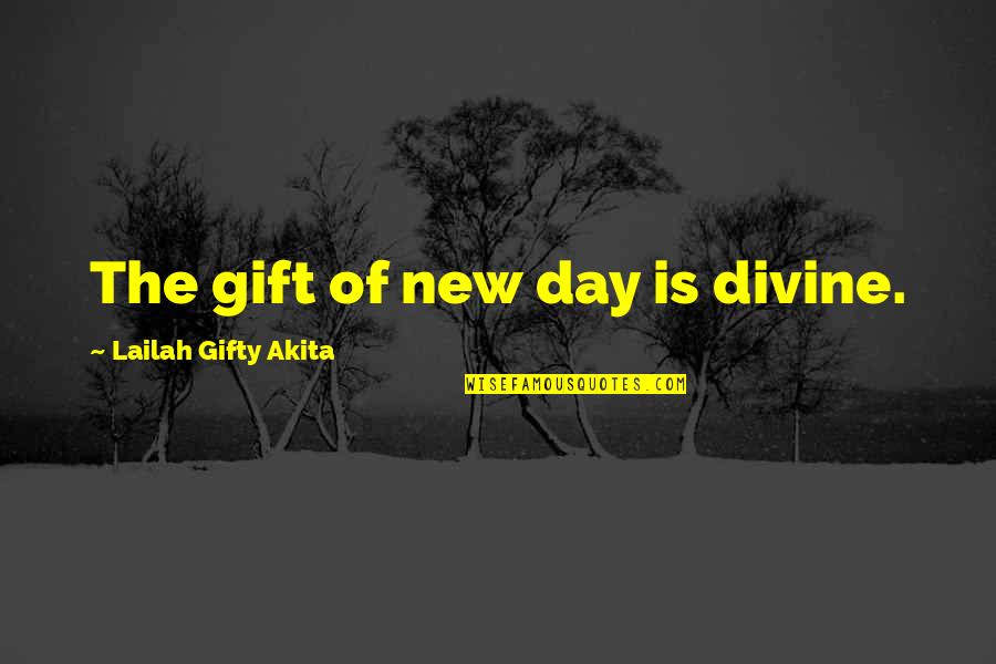 Gods Gift Quotes By Lailah Gifty Akita: The gift of new day is divine.