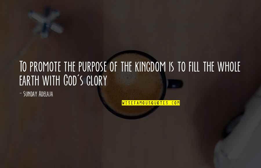 God's Kingdom Quotes By Sunday Adelaja: To promote the purpose of the kingdom is
