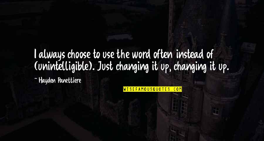 God's Love Verses Quotes By Hayden Panettiere: I always choose to use the word often God's Love Verses Quotes By Hayden Panettiere: I always choose to use the word often
