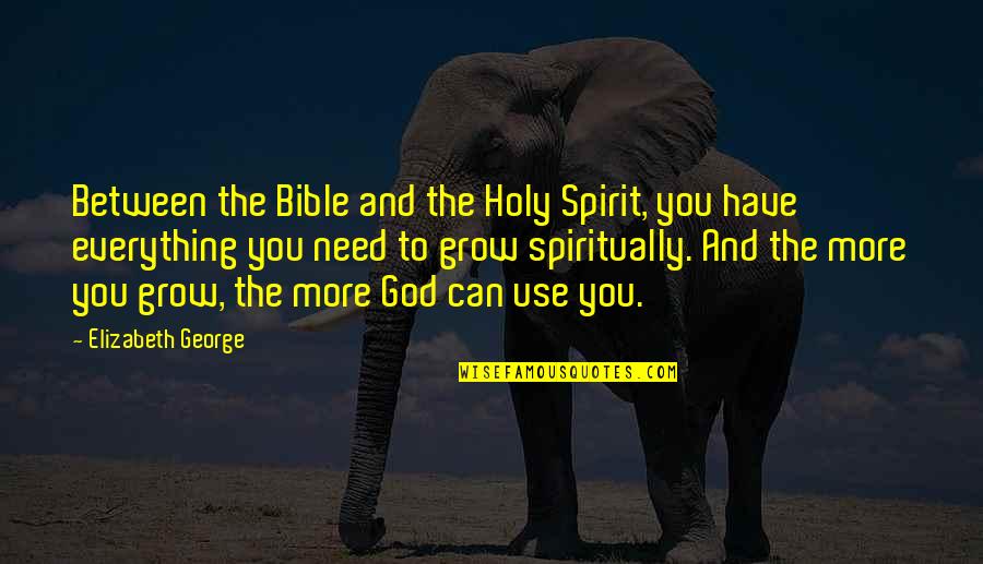 God's Power From The Bible Quotes By Elizabeth George: Between the Bible and the Holy Spirit, you