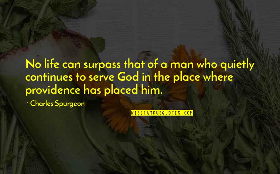 God's Providence Quotes By Charles Spurgeon: No life can surpass that of a man