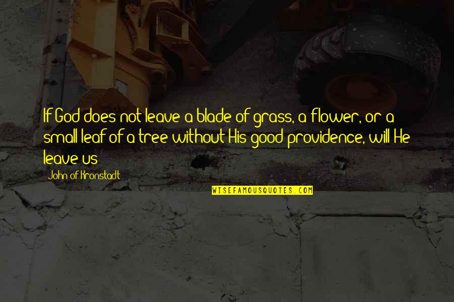 God's Providence Quotes By John Of Kronstadt: If God does not leave a blade of