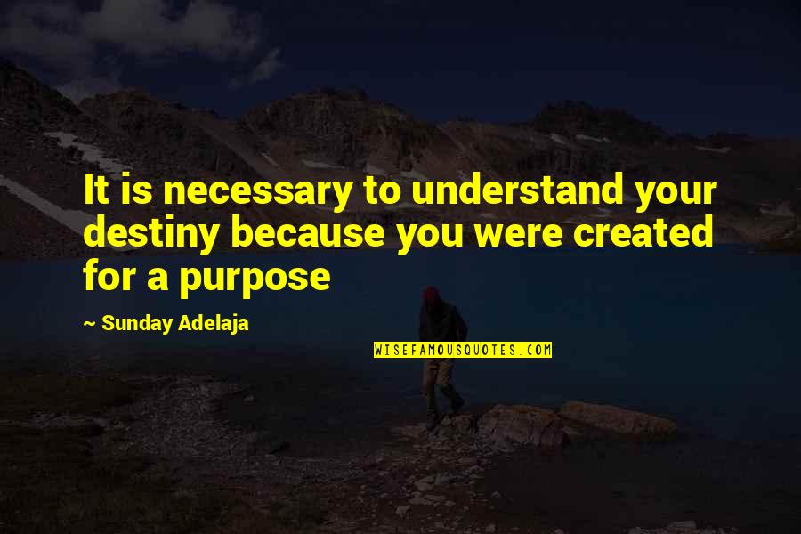 God's Purpose For You Quotes By Sunday Adelaja: It is necessary to understand your destiny because