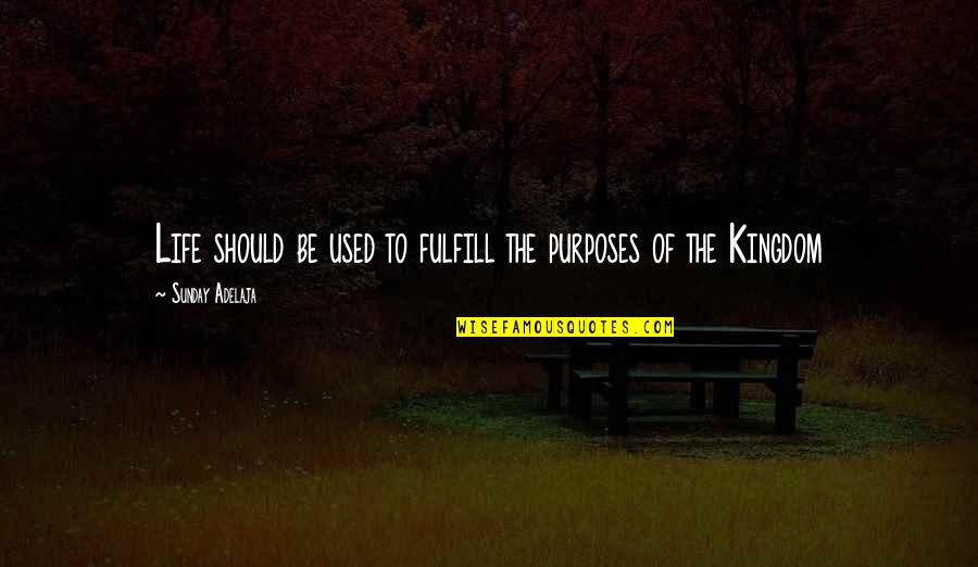 God's Purposes Quotes By Sunday Adelaja: Life should be used to fulfill the purposes