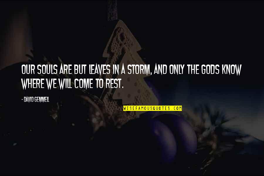 Gods Rest Quotes By David Gemmell: Our souls are but leaves in a storm,