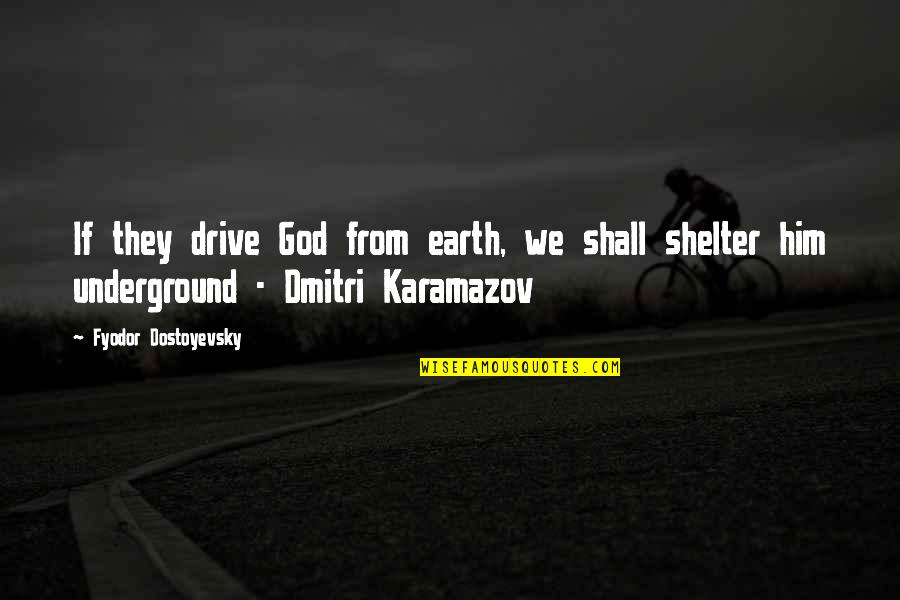 God's Shelter Quotes By Fyodor Dostoyevsky: If they drive God from earth, we shall