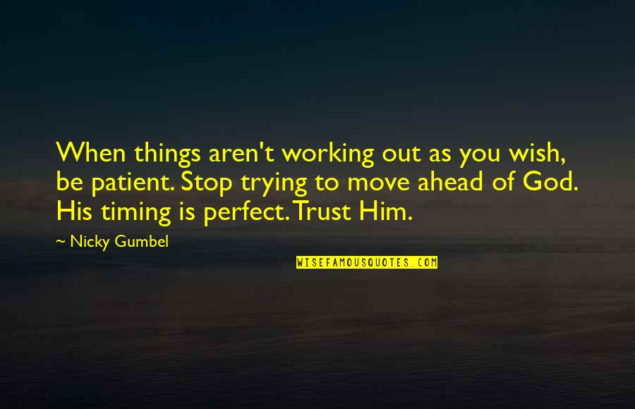 God's Timing Quotes By Nicky Gumbel: When things aren't working out as you wish,