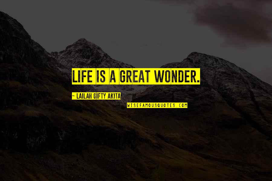 God's Wonders Quotes By Lailah Gifty Akita: Life is a great wonder.