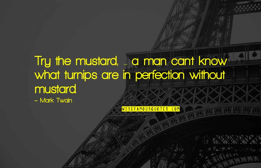 Godspeed And Other Quotes By Mark Twain: Try the mustard, - a man can't know