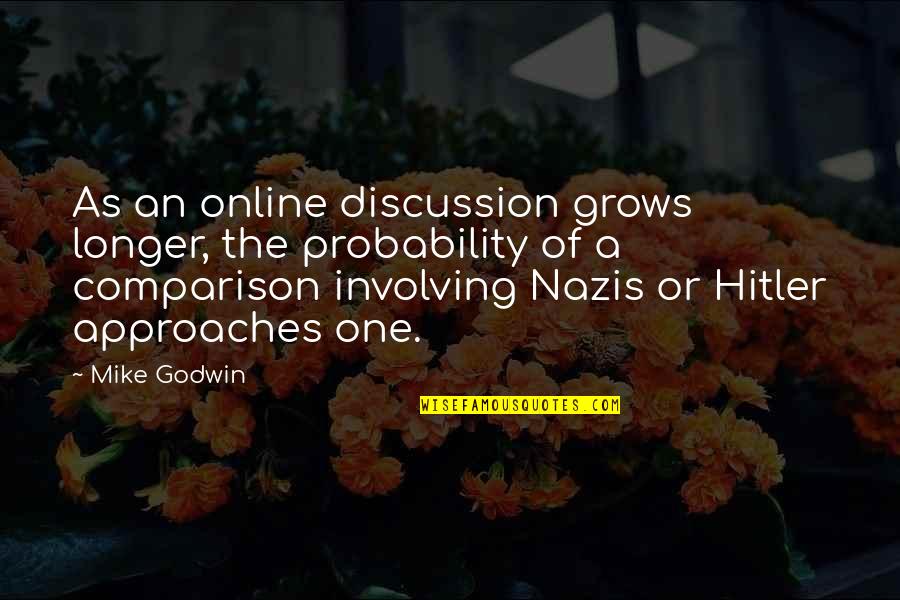 Godwin's Quotes By Mike Godwin: As an online discussion grows longer, the probability