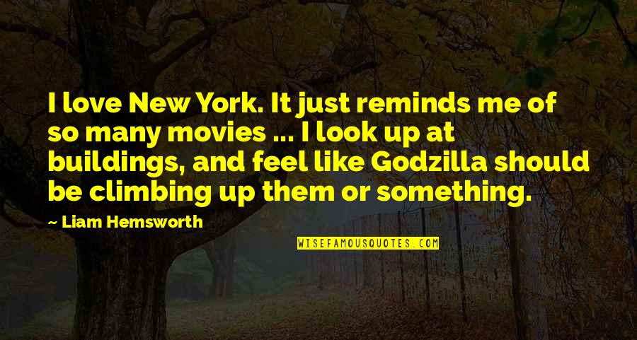 Godzilla 2 Quotes By Liam Hemsworth: I love New York. It just reminds me