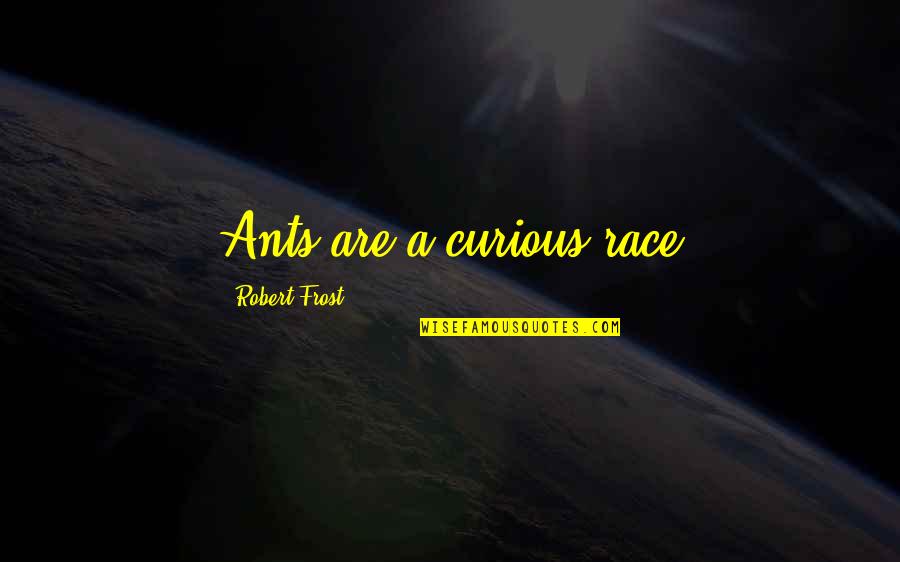 Goedegebuure Quotes By Robert Frost: Ants are a curious race Goedegebuure Quotes By Robert Frost: Ants are a curious race