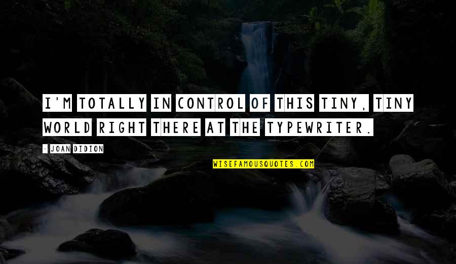 Goenka 4th Quotes By Joan Didion: I'm totally in control of this tiny, tiny