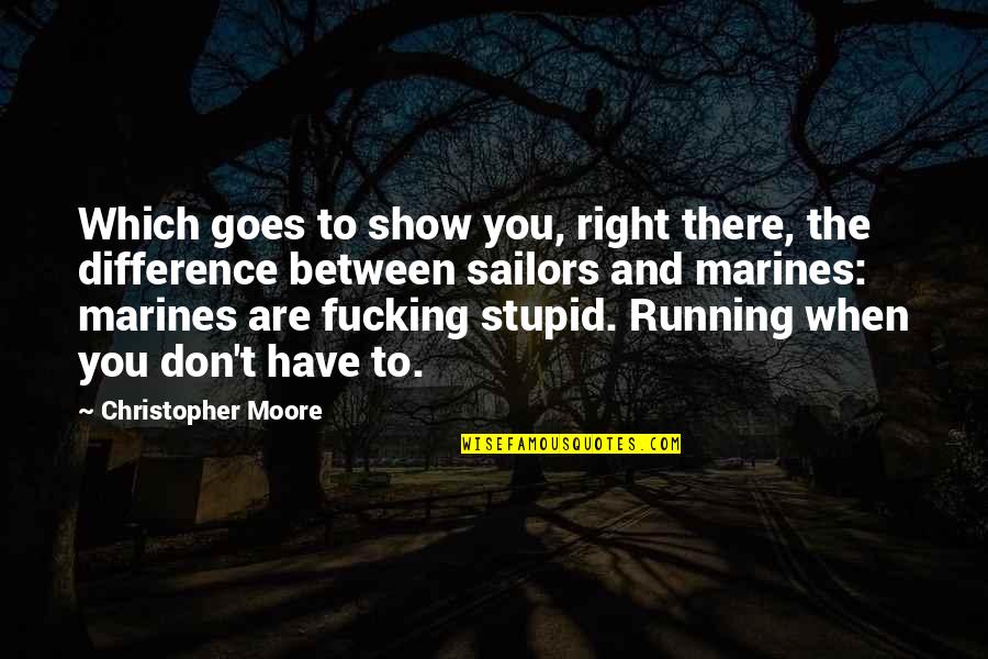 Goes To Show Quotes By Christopher Moore: Which goes to show you, right there, the