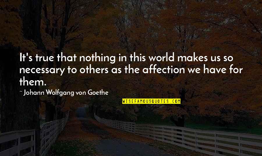 Goethe's Quotes By Johann Wolfgang Von Goethe: It's true that nothing in this world makes