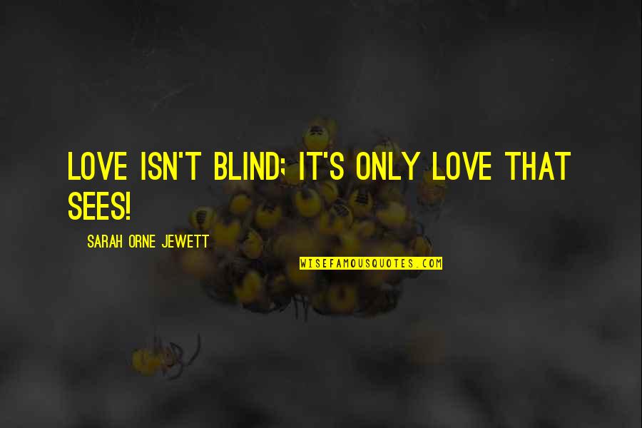 Goettsche Tranen Quotes By Sarah Orne Jewett: Love isn't blind; it's only love that sees!