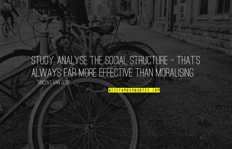 Gogh's Quotes By Vincent Van Gogh: Study, analyse the social structure - that's always