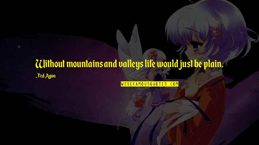 Goguen Kitchen Quotes By Ted Agon: Without mountains and valleys life would just be