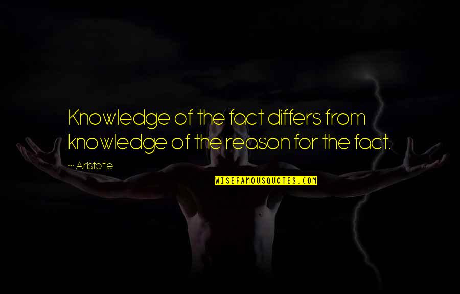 Goh Hinogami Quotes By Aristotle.: Knowledge of the fact differs from knowledge of