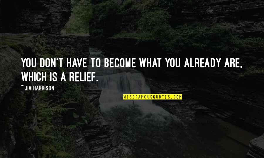 Goikoetxea Breaking Quotes By Jim Harrison: You don't have to become what you already