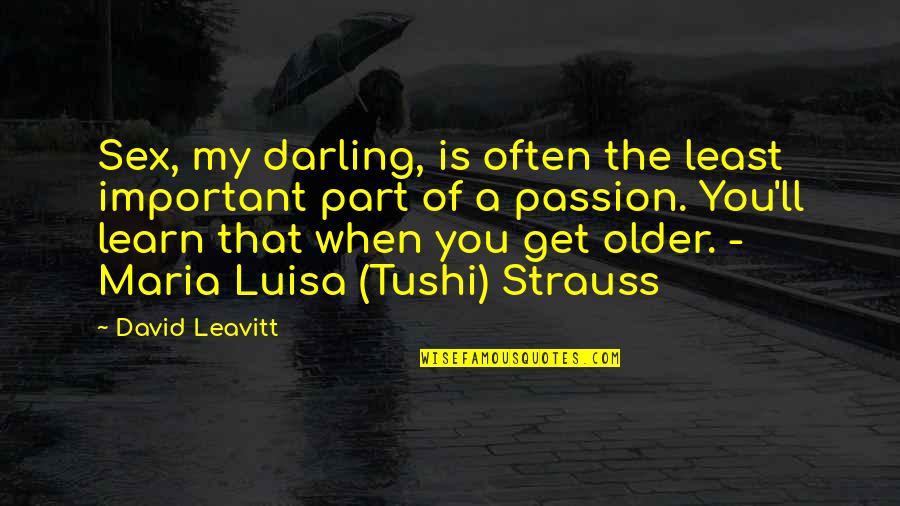 Goines Quotes By David Leavitt: Sex, my darling, is often the least important Goines Quotes By David Leavitt: Sex, my darling, is often the least important