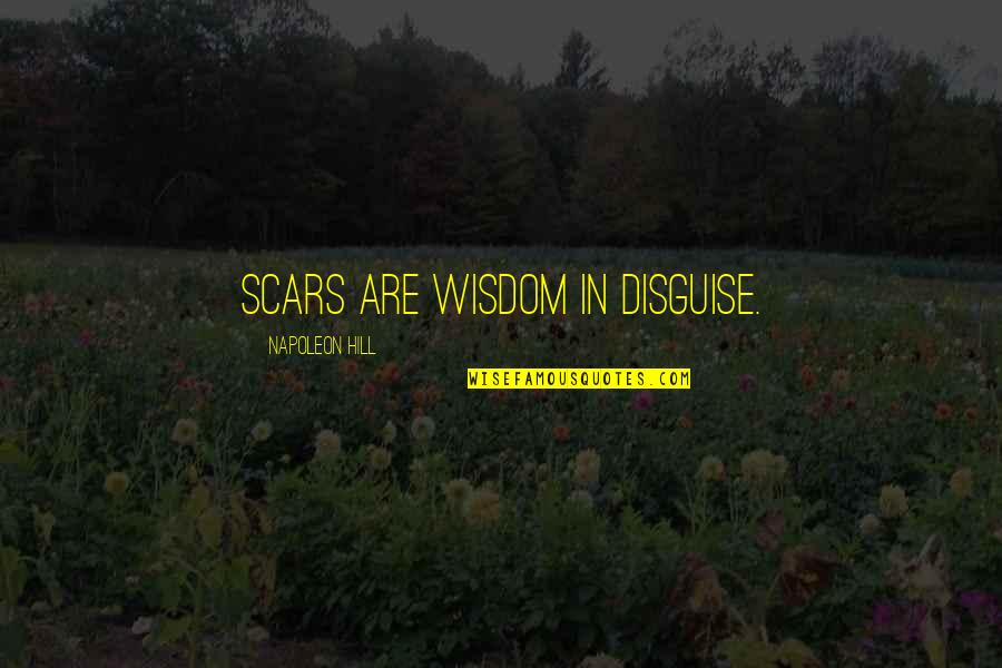 Going Ahead In Life Quotes By Napoleon Hill: Scars are wisdom in disguise.