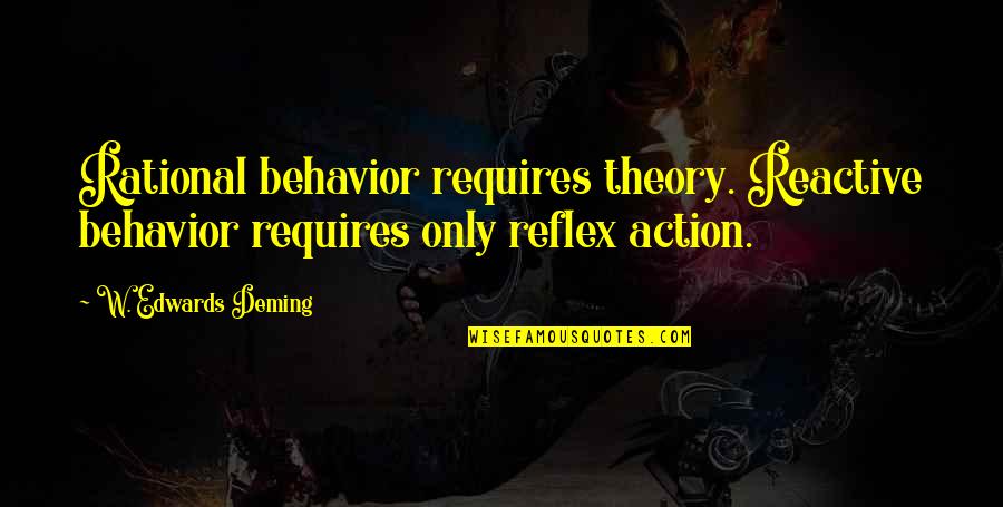Going Away From Family Quotes By W. Edwards Deming: Rational behavior requires theory. Reactive behavior requires only
