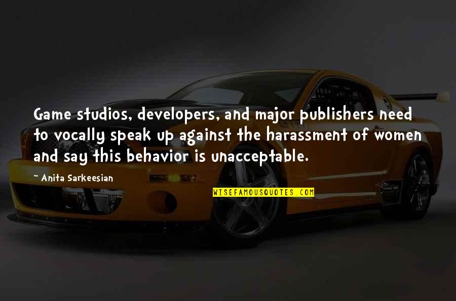 Going Away Funny Quotes By Anita Sarkeesian: Game studios, developers, and major publishers need to Going Away Funny Quotes By Anita Sarkeesian: Game studios, developers, and major publishers need to