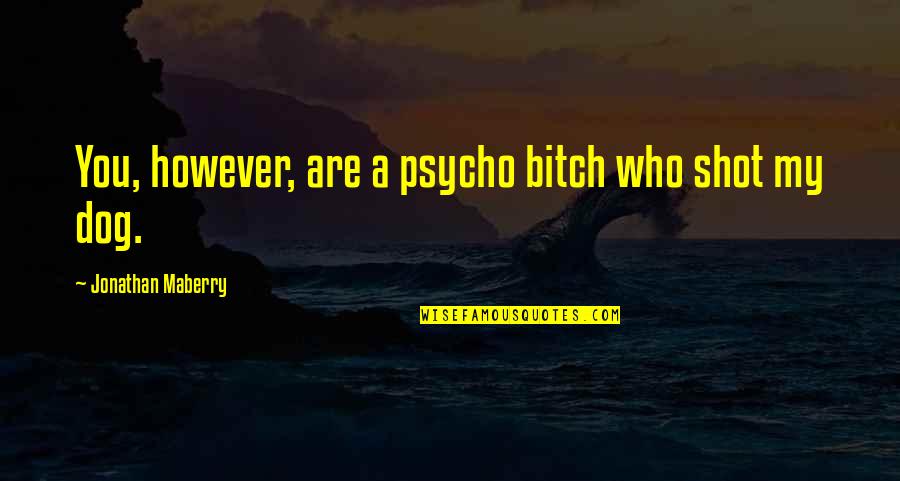 Going Back And Forth In A Relationship Quotes By Jonathan Maberry: You, however, are a psycho bitch who shot Going Back And Forth In A Relationship Quotes By Jonathan Maberry: You, however, are a psycho bitch who shot