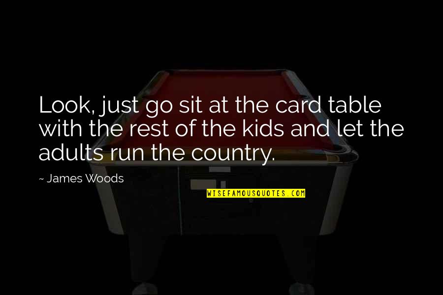 Going Back Somewhere Quotes By James Woods: Look, just go sit at the card table