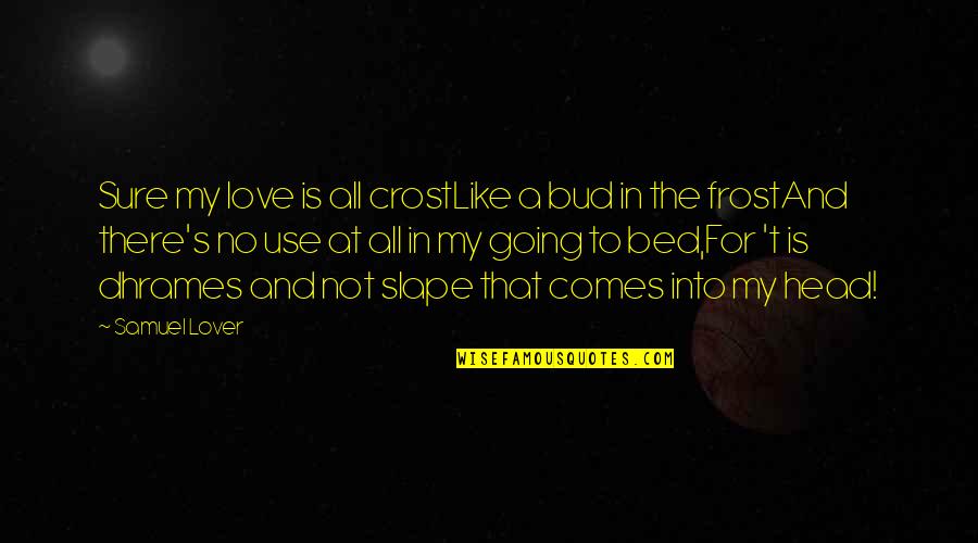 Going Bed Love Quotes By Samuel Lover: Sure my love is all crostLike a bud