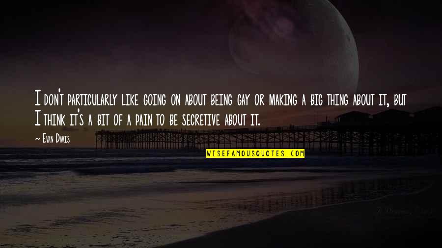 Going Big Quotes By Evan Davis: I don't particularly like going on about being
