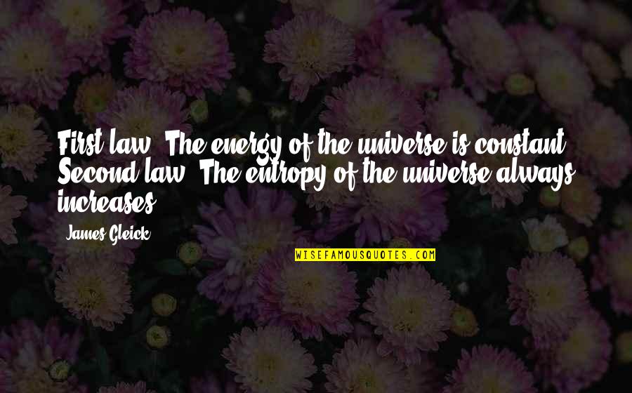 Going Down Swinging Quotes By James Gleick: First law: The energy of the universe is