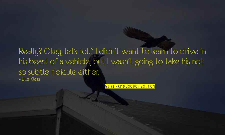 Going For A Drive Quotes By Elle Klass: Really? Okay, let's roll." I didn't want to