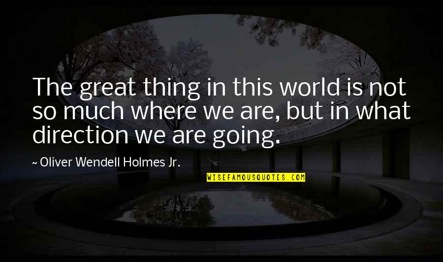 Going Great Quotes By Oliver Wendell Holmes Jr.: The great thing in this world is not