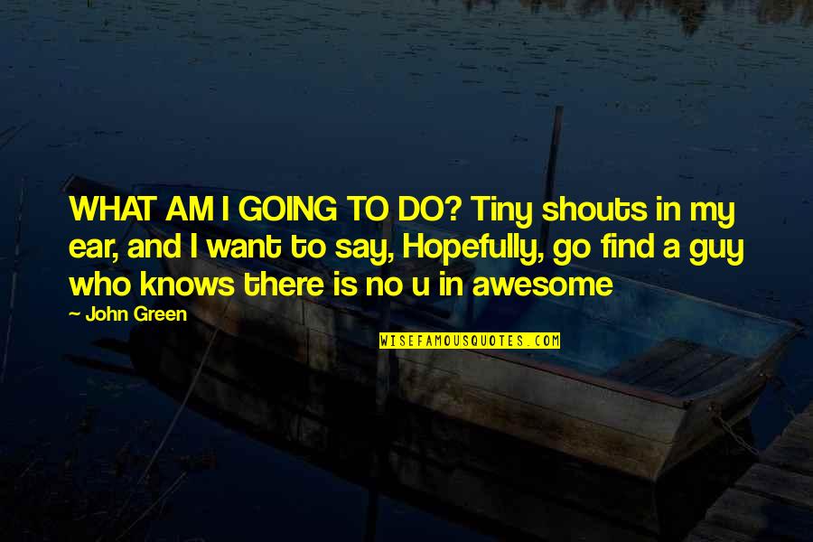 Going Green Quotes By John Green: WHAT AM I GOING TO DO? Tiny shouts