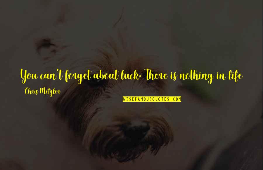 Going In Life Quotes By Chris Metzler: You can't forget about luck. There is nothing