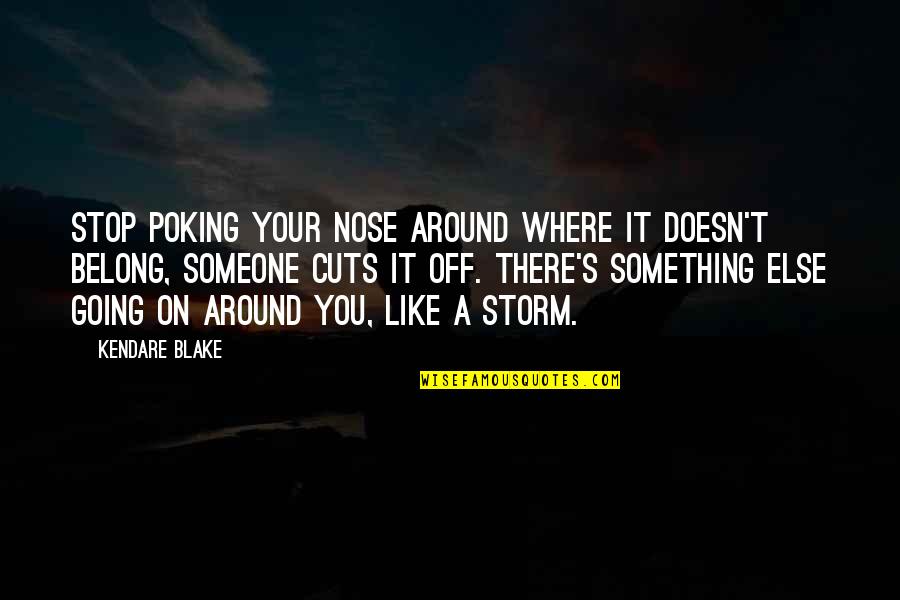 Going Off On Someone Quotes By Kendare Blake: Stop poking your nose around where it doesn't