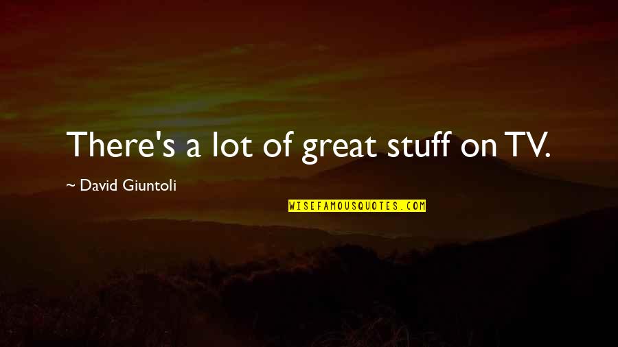 Going Off The Grid Quotes By David Giuntoli: There's a lot of great stuff on TV.