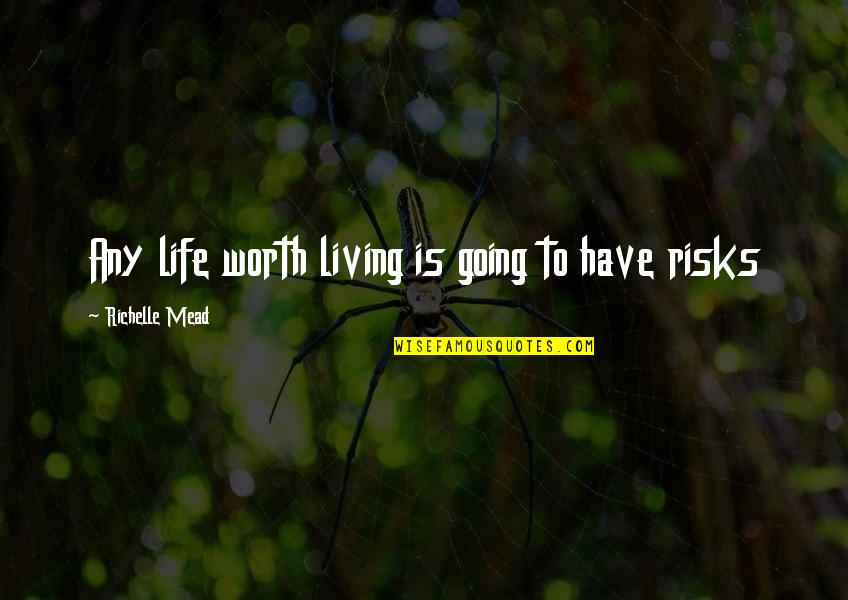 Going Out And Living Life Quotes By Richelle Mead: Any life worth living is going to have
